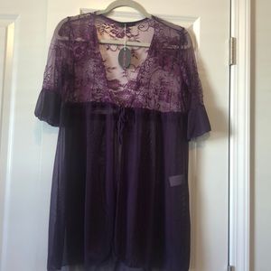 Sheer and Lace Purple Robe